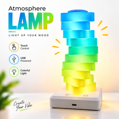 Stacking Blocks RGB Color LED Night Light – Customizable DIY Ambient Lamp with Smart Touch Control, Type-C Rechargeable & Eye-Caring Design for Bedroom & Decor